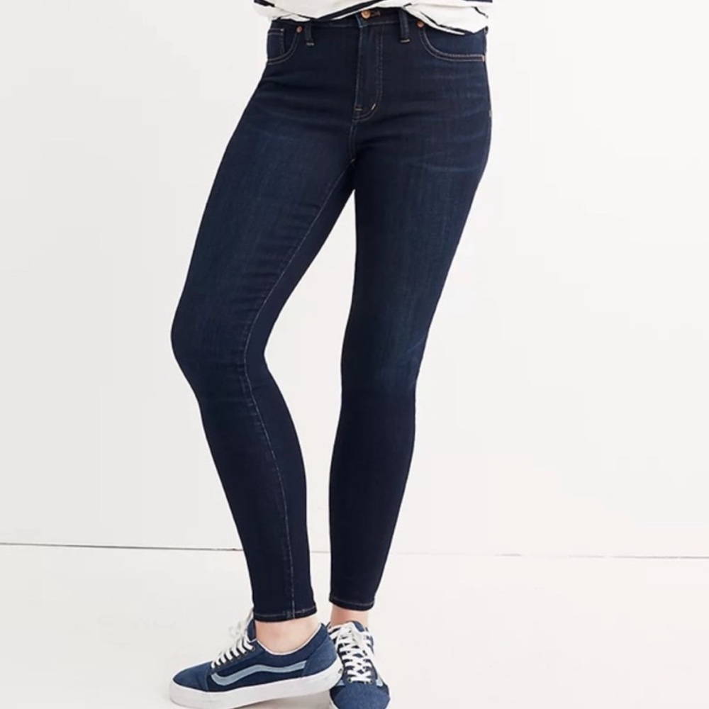 Madewell 9" Mid-Rise Skinny Jeans in Larkspur tencel stretch Denim Edition sz 27